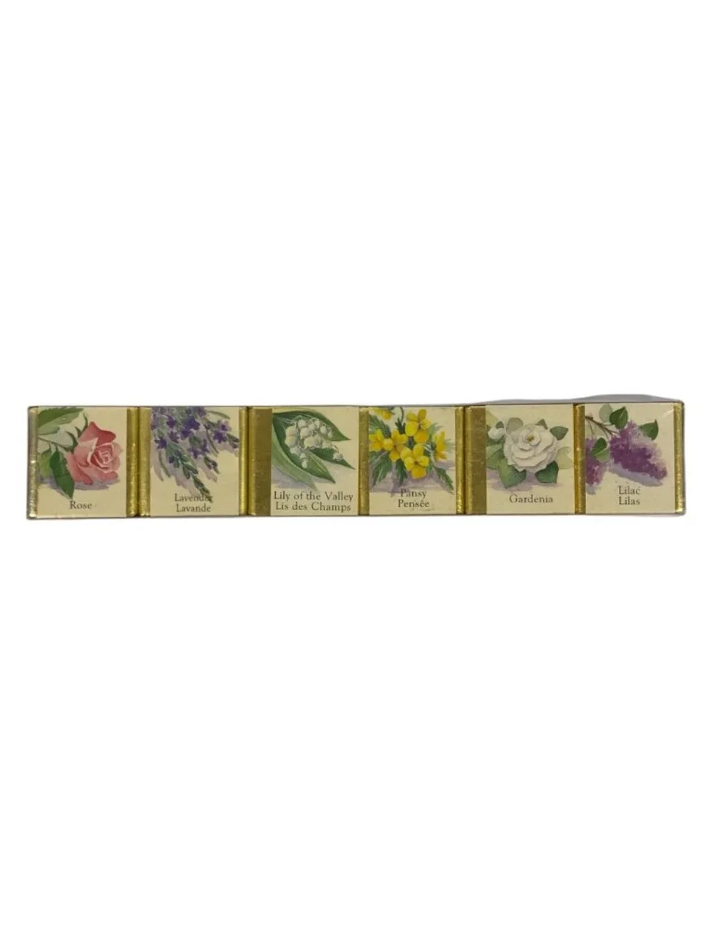 English Bath Cubes Floral Scents Gift Set 6 Cubes 9 Oz New Sealed